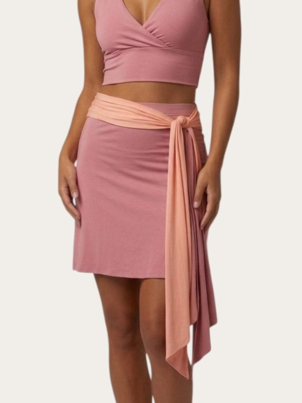 Vintage 90's LE CHATEAU Jersey Knit Sash Skirt